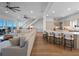 Spacious open floor plan features a living room, kitchen, and ocean view at 6530 S Atlantic Ave, New Smyrna Beach, FL 32169