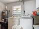 Functional laundry room with washer, dryer, and water heater at 830 Christy Dr, Port Orange, FL 32129