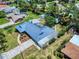 An aerial view of the home showcasing the roof line, and landscaping at 108 Dee St, New Smyrna Beach, FL 32168