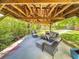 Inviting covered patio furnished with outdoor seating, ideal for relaxation and gatherings at 108 Dee St, New Smyrna Beach, FL 32168