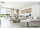 Spacious living room with stylish decor, comfortable seating, and sliding glass doors at 113 Pitching Wedge Dr, Daytona Beach, FL 32124