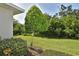 Landscaped backyard with a well-maintained lawn, shrubbery, and mature trees at 1442 Carlow Cir, Ormond Beach, FL 32174