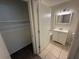 This bathroom has tile flooring and a vanity at 1600 Big Tree Rd # L1, South Daytona, FL 32119