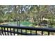 Serene backyard view showcasing a lush green yard with trees, and a peaceful pond at 1999 Turnbull Lakes Dr, New Smyrna Beach, FL 32168