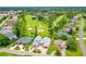 A high aerial showing the house, the golf course, and surrounding community at 2005 Country Club Dr, Port Orange, FL 32128