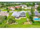 Beautiful aerial view of the property, showcasing a sprawling lawn, landscaping, and swimming pool at 2005 Country Club Dr, Port Orange, FL 32128