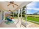 Screened patio with golf course view, seating and grill, perfect for outdoor gatherings at 2005 Country Club Dr, Port Orange, FL 32128