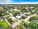 Aerial view of a residential neighborhood with diverse architectural styles and mature trees at 216 Murray St, New Smyrna Beach, FL 32168
