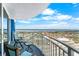 Serene balcony with seating, offering spectacular views of the inter-coastal and city at 2625 S Atlantic Ave # 18Nw, Daytona Beach, FL 32118