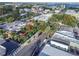 Aerial view of downtown area with palm-lined streets, shops, and restaurants with outdoor seating at 306 Sheldon St, New Smyrna Beach, FL 32168