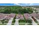 Expansive aerial view of the neighborhood reveals the serene and community-oriented setting of the home at 3378 Leonardo Ln, New Smyrna Beach, FL 32168