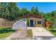 Charming single-story home featuring stone accents and a blue front door at 428 Perdita Ave, Edgewater, FL 32132