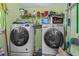 Laundry room with side-by-side washer and dryer units and shelving at 428 Perdita Ave, Edgewater, FL 32132