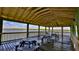 Covered waterfront picnic area with tables and beautiful water views at 4620 Riverwalk Village Ct # 7306, Ponce Inlet, FL 32127