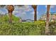 Breathtaking view between palm trees of boats docked in a marina, perfect for waterfront living at 4620 Riverwalk Village Ct # 7306, Ponce Inlet, FL 32127