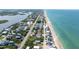 Aerial view of a coastal neighborhood with beachfront property at 6871 S Atlantic Ave., New Smyrna Beach, FL 32169