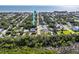 Aerial view showcases the proximity to the ocean of the neighborhood, beach access, and surrounding area at 804 E 12Th Ave, New Smyrna Beach, FL 32169
