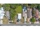 Aerial view of the home showcasing the backyard, pool, and neighborhood, capturing the property's setting at 833 E 12Th Ave, New Smyrna Beach, FL 32169