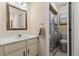 Bathroom with a white vanity and a shower and tub combo at 140 Limewood Pl # C, Ormond Beach, FL 32174