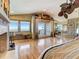 Spacious main bedroom offers access to balcony with stunning views and a fireplace at 1421 N Atlantic Ave, New Smyrna Beach, FL 32169