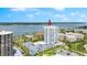 An aerial view showcasing the condominium's proximity to the waterfront at 2 Oceans West Blvd # 702, Daytona Beach, FL 32118
