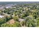 Expansive aerial view capturing a neighborhood with mature trees, green lawns, and well-maintained homes near the city at 200 W Washington Ave, Deland, FL 32720