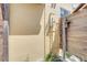 Convenient outdoor shower area with wooden privacy screen for rinsing off after beach visits at 2101 Hill St, New Smyrna Beach, FL 32169