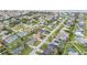 Aerial view of a residential neighborhood close to the beach, showcasing nearby streets, houses, and trees at 25 Dolphin Ave, Ormond Beach, FL 32176