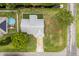 Aerial view of property showing the lawn, roof, driveway and proximity to adjacent properties at 2529 Umbrella Tree Dr, Edgewater, FL 32141