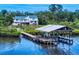 Waterfront property with a dock, featuring an inviting exterior with ample space for relaxation and recreation at 2950 Sunset Dr, New Smyrna Beach, FL 32168
