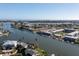 Aerial view of the community features waterfront views, boat docks, and proximity to beaches at 315 N Causeway # 2060, New Smyrna Beach, FL 32169