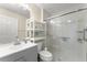 Bathroom featuring a modern vanity and a shower with glass door at 3231 Bretton Woods Ter, Deltona, FL 32725