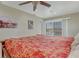 Primary bedroom featuring pool views, recessed lighting, and a ceiling fan at 3326 S Peninsula Dr, Port Orange, FL 32127