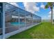 Outdoor pool area is enclosed by a screen and includes a table and chairs at 3326 S Peninsula Dr, Port Orange, FL 32127