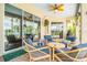 Screened patio featuring comfortable seating and great natural light at 3577 Maribella Dr, New Smyrna Beach, FL 32168
