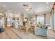Spacious living room with a ceiling fan, stylish furniture, and an open floor plan at 423 S Atlantic Ave # 301, New Smyrna Beach, FL 32169
