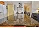 The kitchen island has granite countertops and seating for an eat-in experience at 4435 S Atlantic Ave # 416, Port Orange, FL 32127