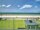 A beautiful balcony view of the ocean and beach with a table to enjoy the fresh air at 5201 S Atlantic Ave # 407A, New Smyrna Beach, FL 32169