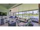 Relaxing screened patio with comfortable seating, overlooking a serene waterfront view at 551 Armoyan Way, New Smyrna Beach, FL 32168