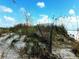 Scenic beach with sea oats and beach fence along the dunes on a partly cloudy day at 585 Corbin Park Rd, New Smyrna Beach, FL 32168