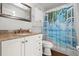Bathroom featuring granite counters and tiled floors at 5935 Shady Creek Ln, Port Orange, FL 32128