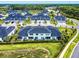 An overhead perspective reveals a community with rear screened patios and beautiful grass in well-kept backyards at 6307 Hanfield Dr, Port Orange, FL 32128
