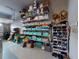 Garage storage area features shelving units, optimizing space for organized storage solutions at 6307 Hanfield Dr, Port Orange, FL 32128