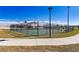 Outdoor community basketball court featuring a fenced green court and a smooth pathway, perfect for residents to enjoy recreational activities at 7223 Sw 61St Pl, Ocala, FL 34474