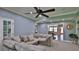 Inviting living room featuring a plush sectional and open layout at 798 Fairway Dr, New Smyrna Beach, FL 32168