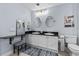 Bright bathroom features dual sinks, modern fixtures, and generous vanity space at 2 Oceans West Blvd # 608, Daytona Beach Shores, FL 32118