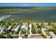 Aerial view of waterfront neighborhood, showcasing water views and proximity to the intercoastal waterway at 206 S Riverside Dr, Edgewater, FL 32132