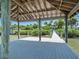 Waterfront view from the dock, showcasing a pathway, palm trees and a beautiful home at 206 S Riverside Dr, Edgewater, FL 32132