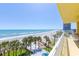 Ocean view from condo balcony, with palm trees, perfect for coastal living and relaxing at 2300 N Atlantic Ave # 203, Daytona Beach, FL 32118