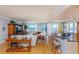 Living room with ocean views, modern furnishings, entertainment center and open layout at 2300 N Atlantic Ave # 203, Daytona Beach, FL 32118